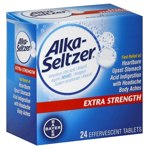 Image for Alka Seltzer Antacid/Analgesic, Extra Strength, Effervescent Tablets,24ea from DOKIMOS EAST MAIN PHARMACY