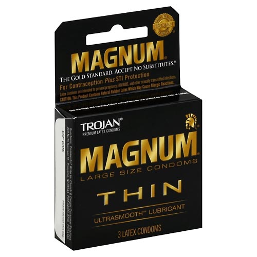 Image for Trojan Premium Latex Condoms, Thin, UltraSmooth Lubricant, Large Size,3ea from DOKIMOS EAST MAIN PHARMACY