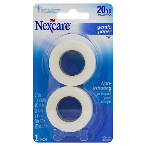 Image for Nexcare Paper Tape, Gentle, Non-Irritating, 20 Yd Value Pack,2ea from DOKIMOS EAST MAIN PHARMACY
