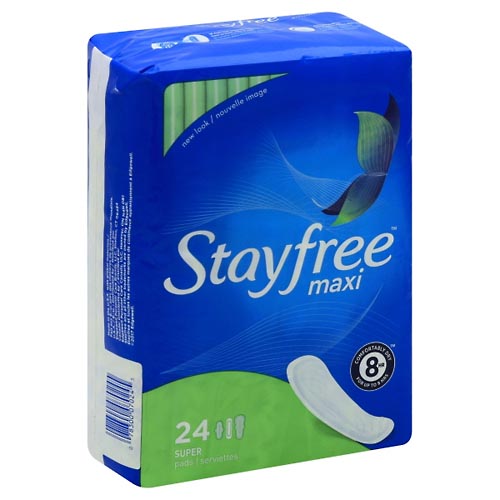 Image for Stayfree Pads, Maxi, Super,24ea from DOKIMOS EAST MAIN PHARMACY