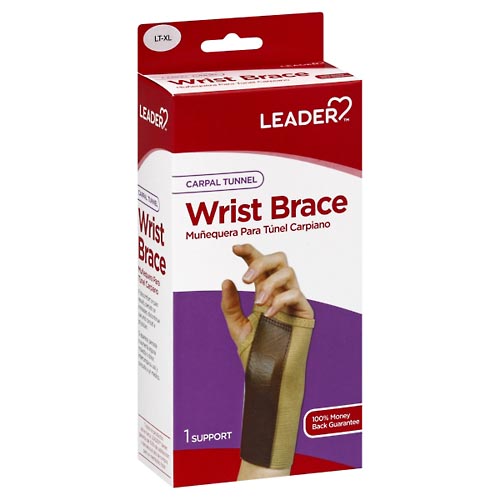 Image for Leader Wrist Brace, Carpal Tunnel, Left, Extra Large,1ea from DOKIMOS EAST MAIN PHARMACY