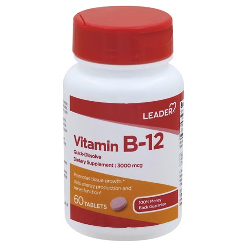 Image for Leader Vitamin B-12, 3000 mcg, Tablets,60ea from DOKIMOS EAST MAIN PHARMACY