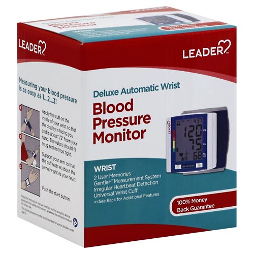 Image for Leader Blood Pressure Monitor, Deluxe Automatic Wrist,1ea from DOKIMOS EAST MAIN PHARMACY