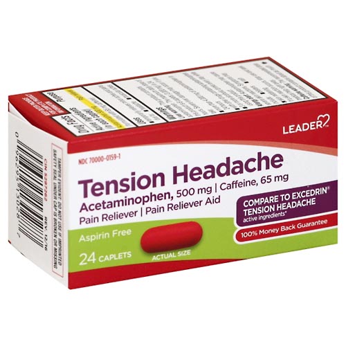 Image for Leader Tension Headache, Acetaminophen, 500 mg, Caplets,24ea from DOKIMOS EAST MAIN PHARMACY