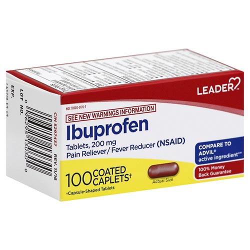Image for Leader Ibuprofen, 200 mg, Coated Tablets,100ea from DOKIMOS EAST MAIN PHARMACY
