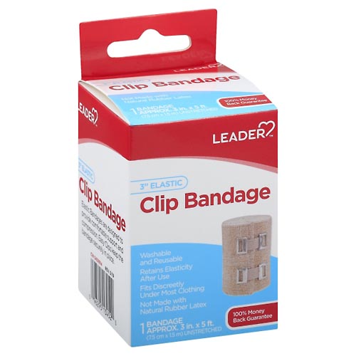 Image for Leader Clip Bandage, Elastic, 3 Inch,1ea from DOKIMOS EAST MAIN PHARMACY