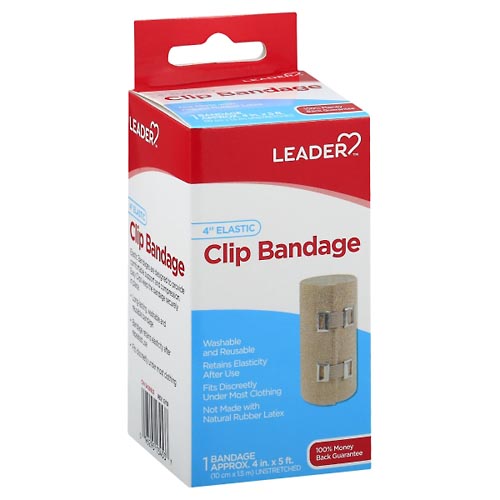 Image for Leader Clip Bandage, Elastic, 4 Inch,1ea from DOKIMOS EAST MAIN PHARMACY