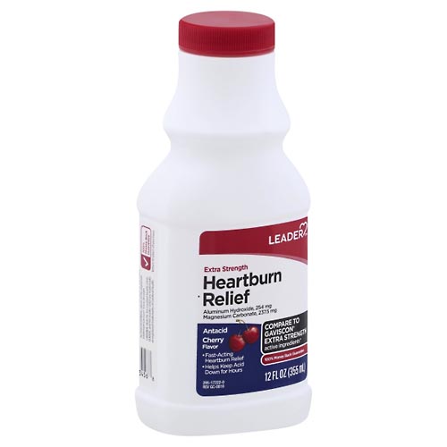 Image for Leader Heartburn Relief, Extra Strength, Cherry Flavor,12oz from DOKIMOS EAST MAIN PHARMACY