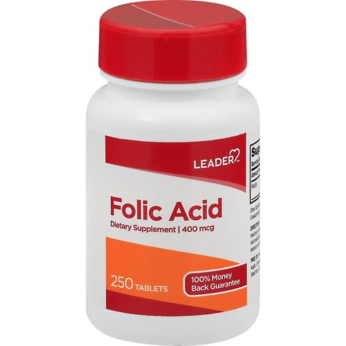 Image for Leader Folic Acid, 400 mcg, Tablets,250ea from DOKIMOS EAST MAIN PHARMACY