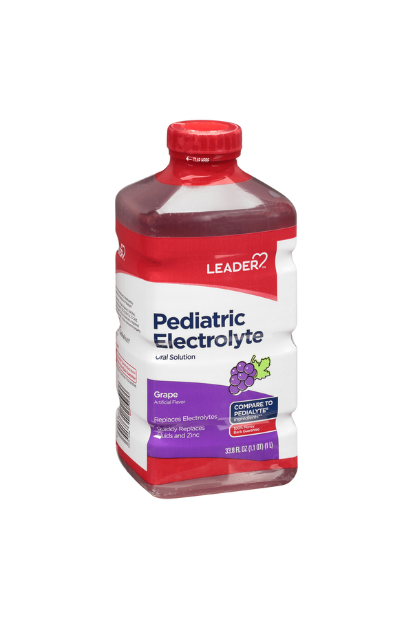 Image for Leader Pediatric Electrolyte, Grape,33.8oz from DOKIMOS EAST MAIN PHARMACY