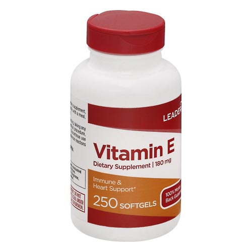 Image for Leader Vitamin E, 180 mg, Softgels,250ea from DOKIMOS EAST MAIN PHARMACY