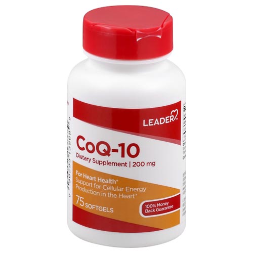 Image for Leader CoQ-10, 200 mg, Softgels,75ea from DOKIMOS EAST MAIN PHARMACY