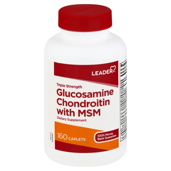 Image for Leader Glucosamine Chondroitin with MSM, Triple Strength, Caplets,160ea from DOKIMOS EAST MAIN PHARMACY