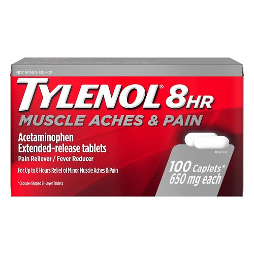 Image for Tylenol Muscle Aches & Pain, 650 mg, 8 HR, Caplets,100ea from DOKIMOS EAST MAIN PHARMACY