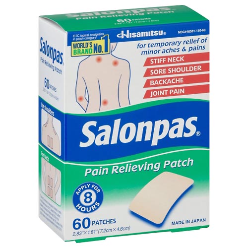 Image for Salonpas Pain Relieving Patch,60ea from DOKIMOS EAST MAIN PHARMACY