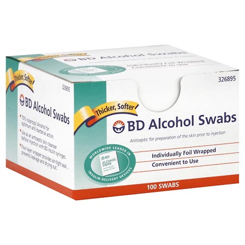 Image for BD Alcohol Swabs,100ea from DOKIMOS EAST MAIN PHARMACY