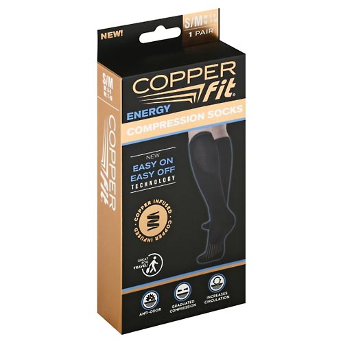 Image for Copper Fit Compression Socks, Energy, S/M,1pr from DOKIMOS EAST MAIN PHARMACY