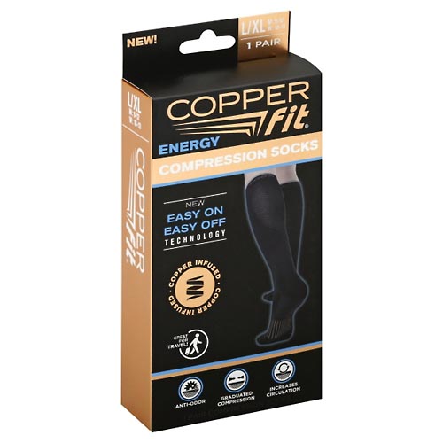 Image for Copper Fit Compression Socks, Energy, L/XL,1pr from DOKIMOS EAST MAIN PHARMACY