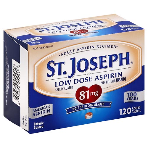 Image for St Joseph Aspirin, Low Dose, 81 mg, Enteric Coated Tablets,120ea from DOKIMOS EAST MAIN PHARMACY