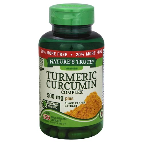 Image for Natures Truth Turmeric Curcumin Complex, 500 mg, Plus Black Pepper Extract, Quick Release Capsules,120ea from DOKIMOS EAST MAIN PHARMACY