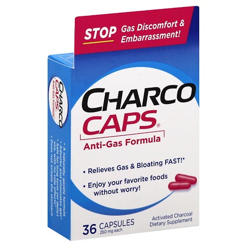 Image for CharcoCaps Anti-Gas Formula, 260 mg, Capsules,36ea from DOKIMOS EAST MAIN PHARMACY