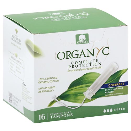 Image for Organyc Tampons, Super, Compact,16ea from DOKIMOS EAST MAIN PHARMACY