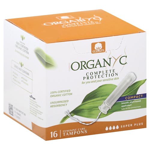 Image for Organyc Tampons, Super Plus, Compact,16ea from DOKIMOS EAST MAIN PHARMACY